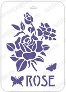 Трафарет для росписи Роза и бабочки Трафарет-Дизайн купить
