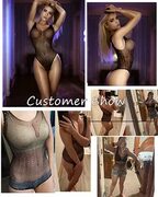 Amazon.com: Avidlove Teddy Lingerie for Women Rhinestone Sexy Bodysuit Snap Crotch Fishnet Lingerie (No Stockings): Clothing, Sh