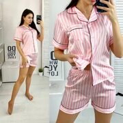 Купить пижама женская: рубашка и шорты арт. 1060827 - пижамы оптом по низкой цене optomoll.ru