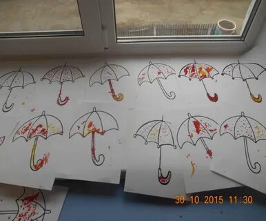 Такие разные зонтики рисование в подготовительной