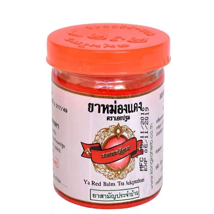 Красный тайский бальзам Red Balm. Бальзам Kongka Herb красный тигровый. Тайский разогревающий бальзам с Чили. Red massage Balm 50 gr.. Традиционный красный тайский бальзам OSOTIP 100 мл.