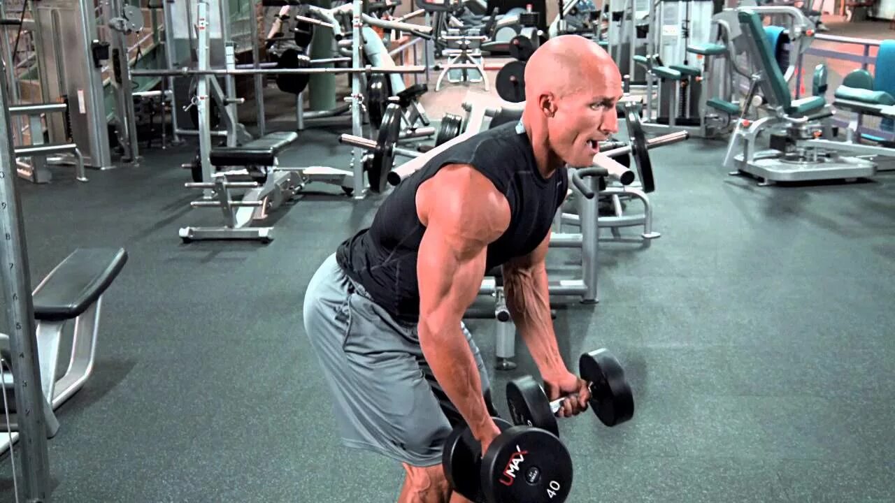 Standing row. Standing low row. db bent over row. standing unilateral db row.