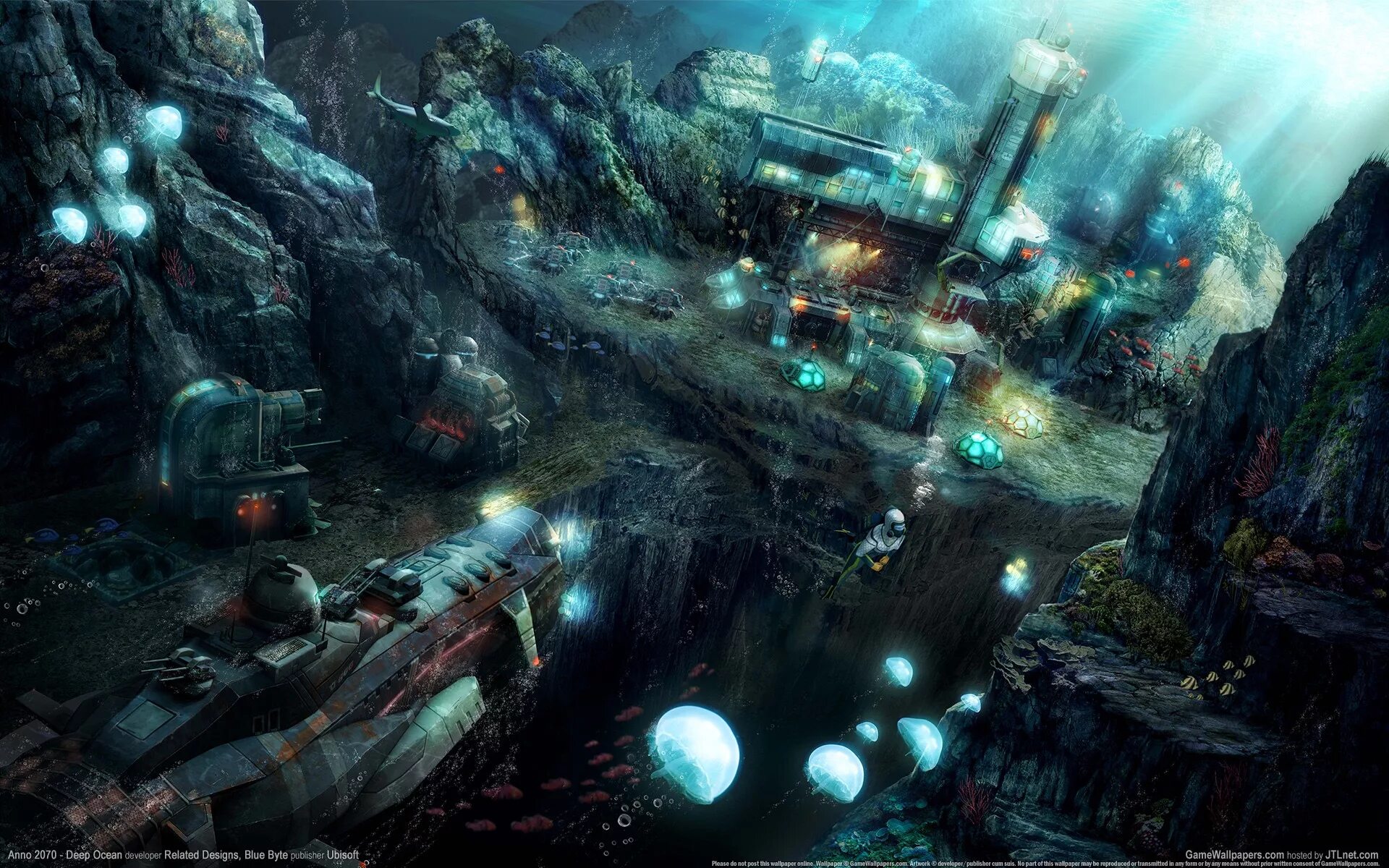 Фантастика про океан. Анно 2070 Deep Ocean. Anno 2070 под водой. Anno 2070 подводный город. Анно 2070 Underwater концепт арт.