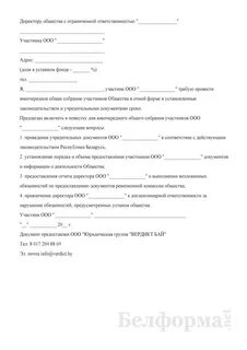 Решение директора о созыве внеочередного собрания