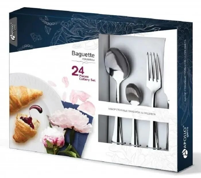 Apollo 24 приборов набор. Набор столовых приборов apollo genio baguette nouveau 24 пр. apollo набор столовых приборов baguette nouveau 24 предмета. набор столовых приборов apollo genio baguette nouveau bgt-24. набор столовых приборов apollo genio &quot;baguette nouveau&quot; 24.