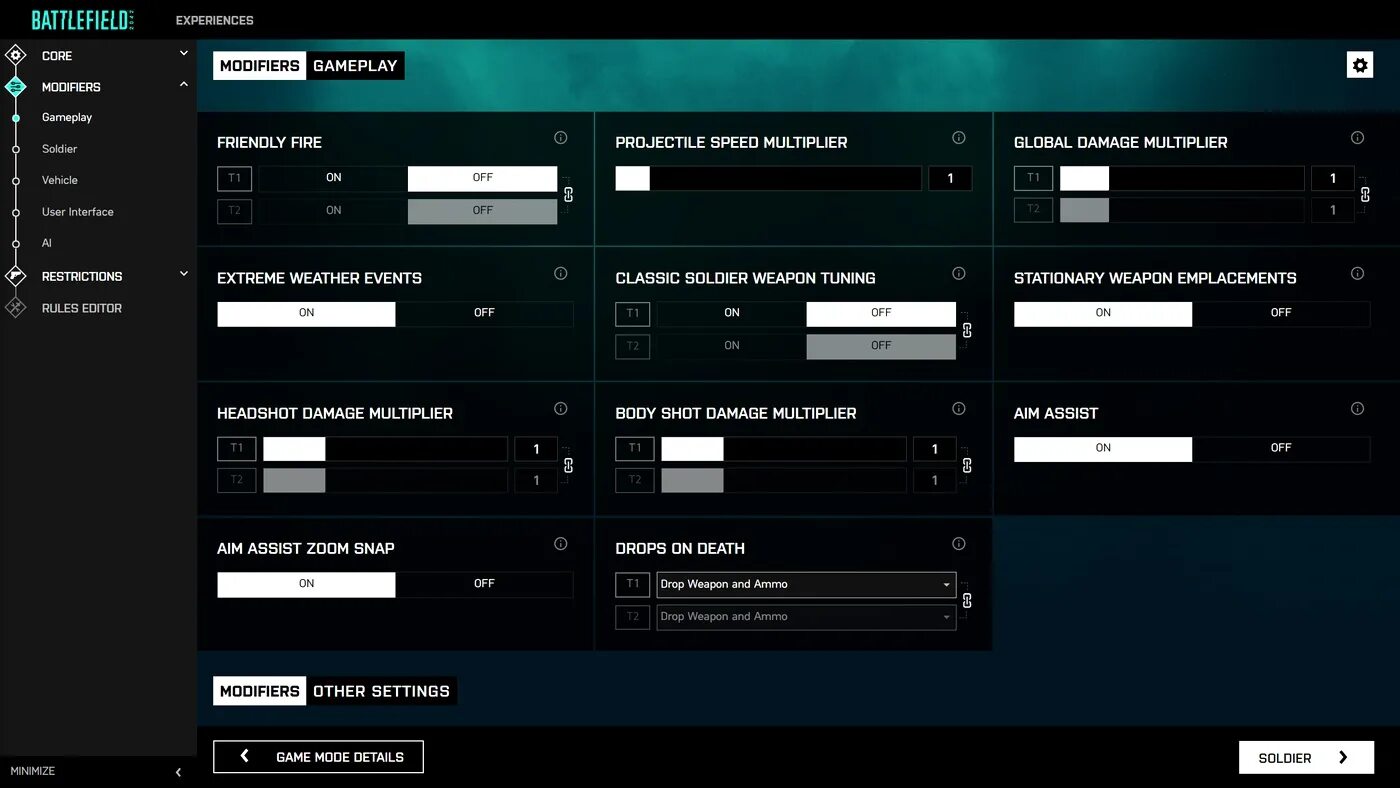 Setting aim