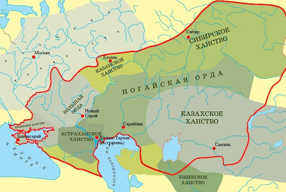 Государства распада золотой орды. Карта распад золотой орды на ханства. Крымское ханство карта распада золотой орды. Распад золотой орды Крымское, Казанское Сибирское ханство. Распад золотой орды Казанское ханство.