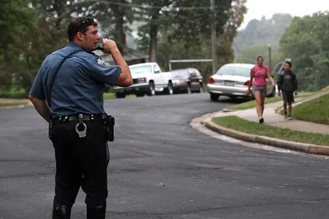 Policeman walk