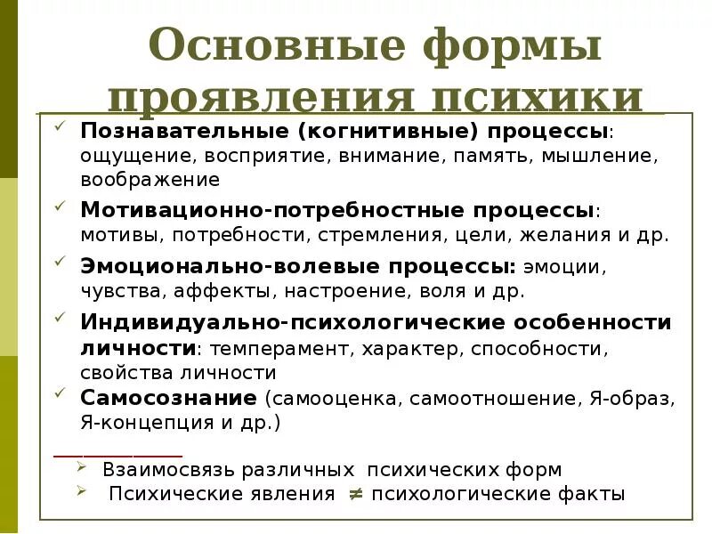 Характеристика психического познавательного процесса памяти