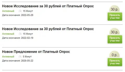 Платные опросы в интернете