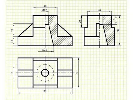 Как начертить фигуру в разрезе