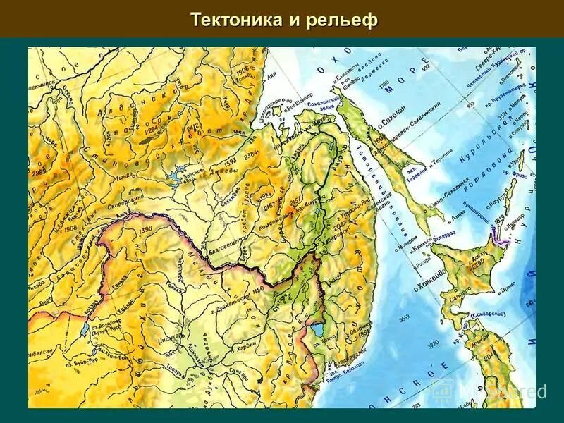 Формы рельефа реки амур