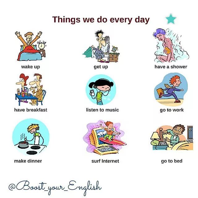 Things we do every Day. What do you do every Day. Картинка what you do every Day. Упражнения what do you do every Day. He work these days