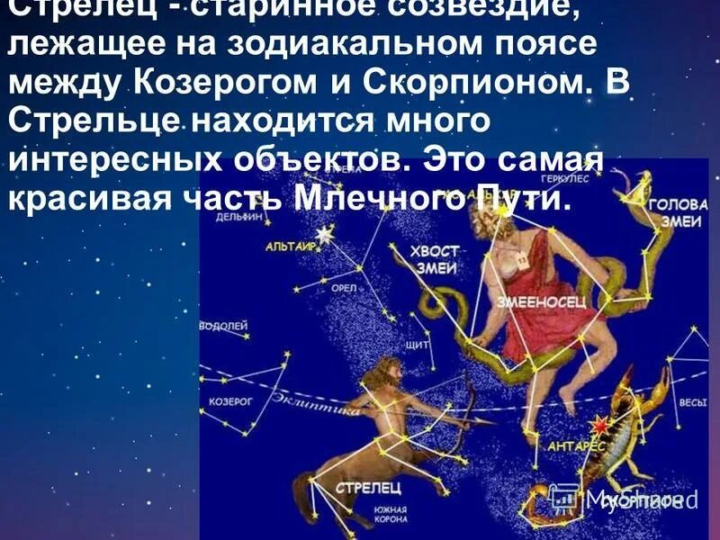 Гороскоп стрелец на 6 апреля. Змееносец Созвездие самая яркая звезда. Созвездие зодиака Стрелец. Зодиакальное Созвездие Стрелец. Созвездие стрельца на небе.