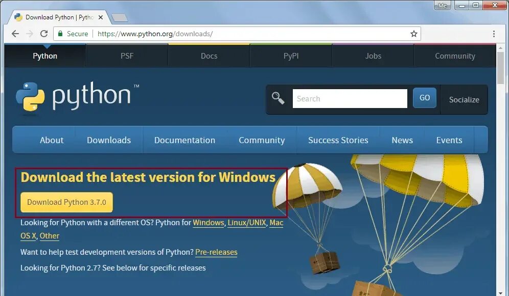 Python org download. Питон орг. версия python для windows 7. python download.