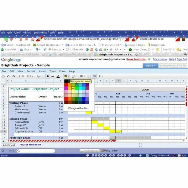 Google Project Manager. Project Google docs. Google Spreadsheets. (Brighthub Project Management, 2017) cost. Doc project