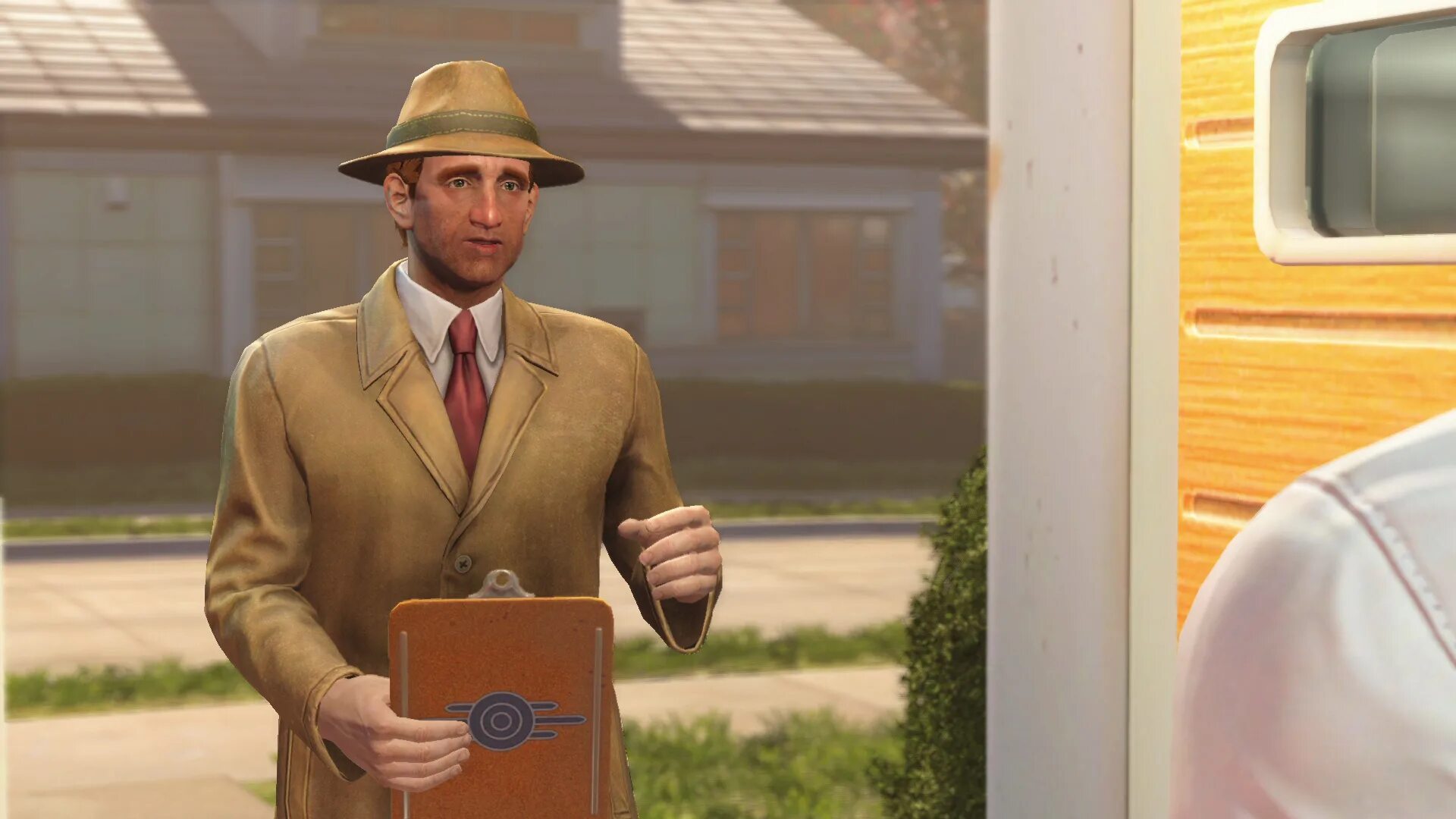 Fallout 4 представитель. Представитель волт тек fallout 4. представитель vault tec fallout 4. тодд говард fallout. тодд говард fallout 4.