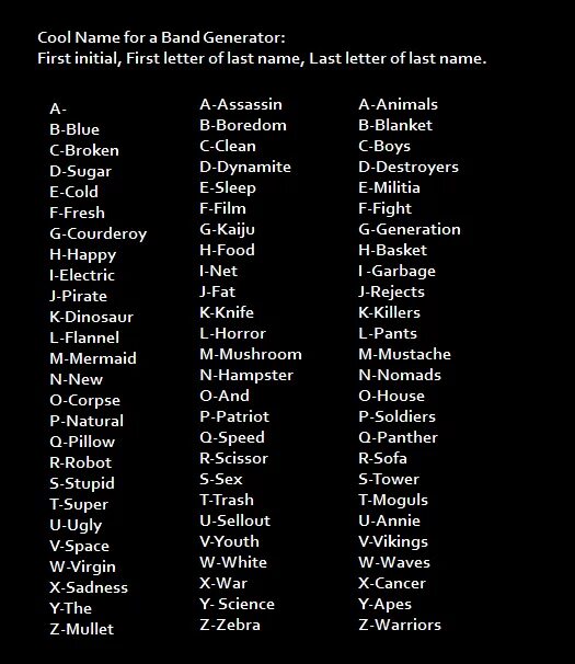 Cool names