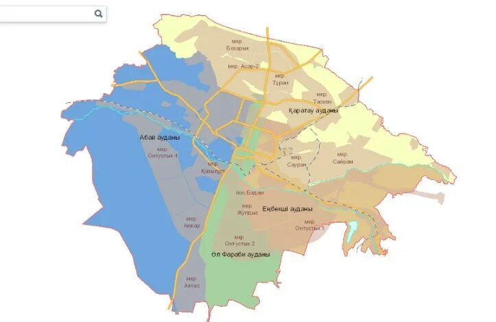 Карта города шымкент. Карта г Шымкент по районам. Граница районов Шымкента на карте. Карта Шымкента по районам с улицами. Город Шымкент карта города.