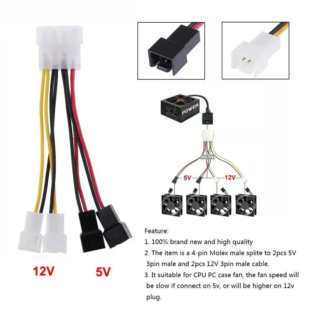 Molex 4 Pin 12v на 3 вентилятора. 12v разъем Molex 4 Pin. Питания для вентилятора 4pin to 2pin. Соединитель молекс для вентилятора 4 пин 2 в 1. Кулер какой разъем