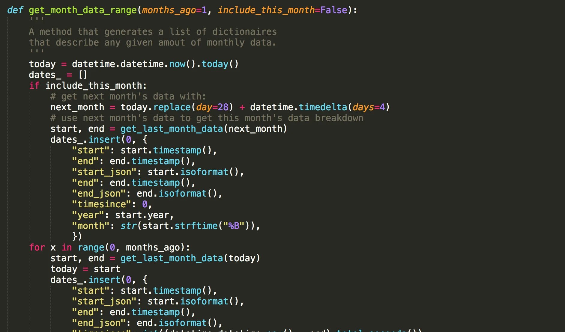 Python code example