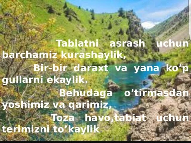 Tabiatni asrash haqida rasmlar. Tabiatni asrash haqida rasmlar