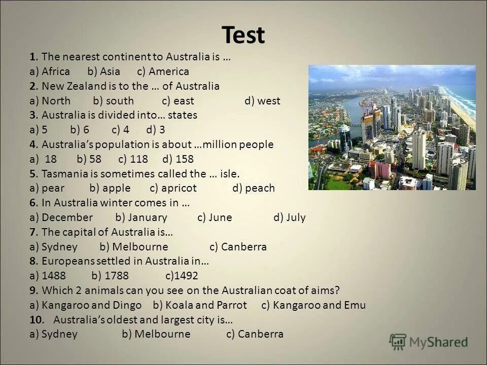 Тест про страны. Задания по теме Австралия. Австралия на английском языке. Проект про Австралию на английском.