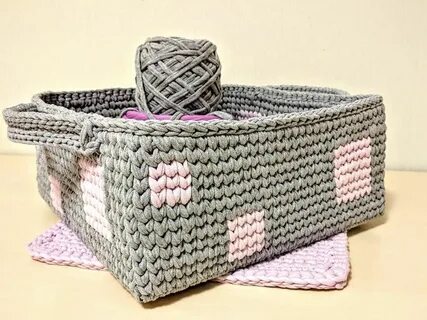 Квадратная корзинка крючком