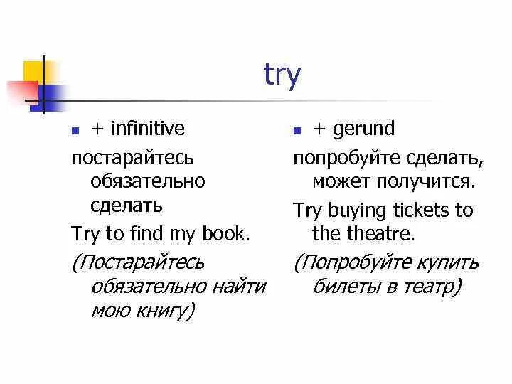 Инфинитив ing в английском. Try Gerund or Infinitive разница. Tried герундий или инфинитив. Try герундий или инфинитив. To try герундий.