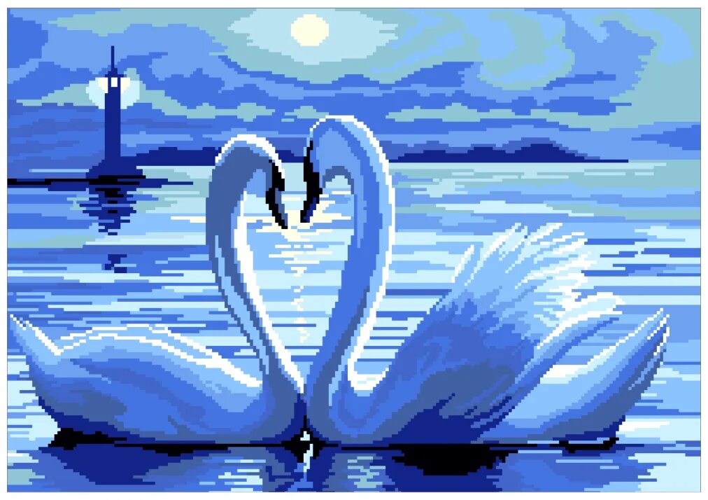 вышивка лебеди. вышивка лебединая верность. схема 2 лебедя. золотое руно верность. вышивка лебеди.