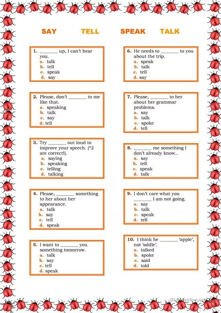Said употребление. Say tell speak talk упражнения. Tell say speak talk разница. Глаголы say speak tell talk упражнения. Tell say speak talk разница упражнения.