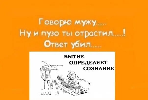 Говорю мужу ответ. Ну и пузо ты отрастил. Говорю мужу ответтубил.