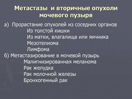 Рак мочевого выживаемость