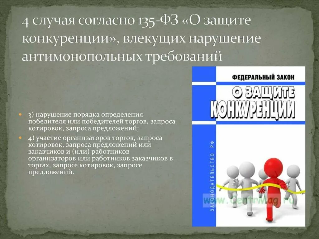 Действие повлекли нарушению. Федеральный закон о конкуренции. 135 ФЗ О конкуренции. Антимонопольные требования к торгам. Защита конкуренции.