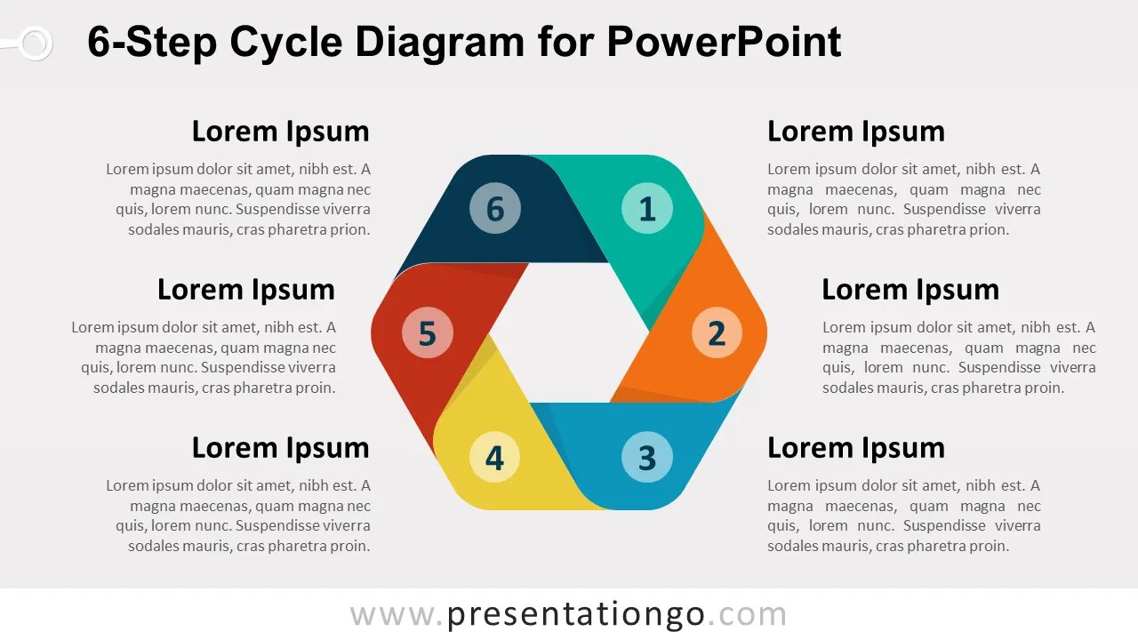 Circular diagram for POWERPOINT. 6 Step ppt. POWERPOINT.com. Cyclic diagram Design. Magna est