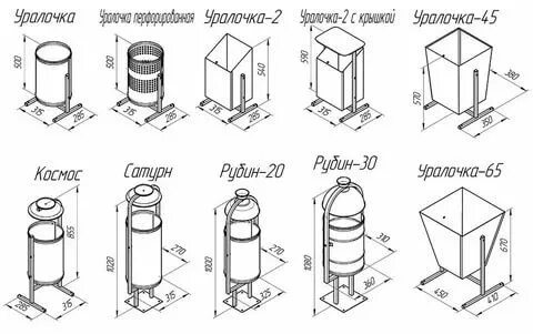 Высота урны уличной