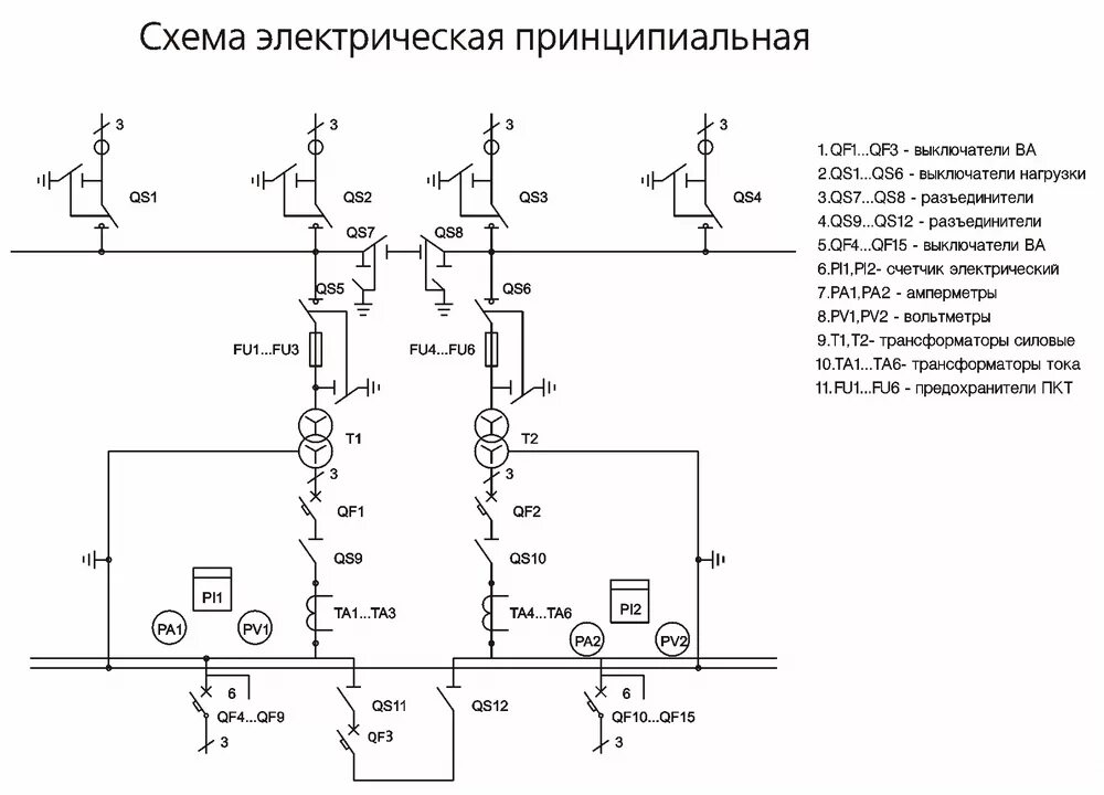 Основные обозначения электрических схем