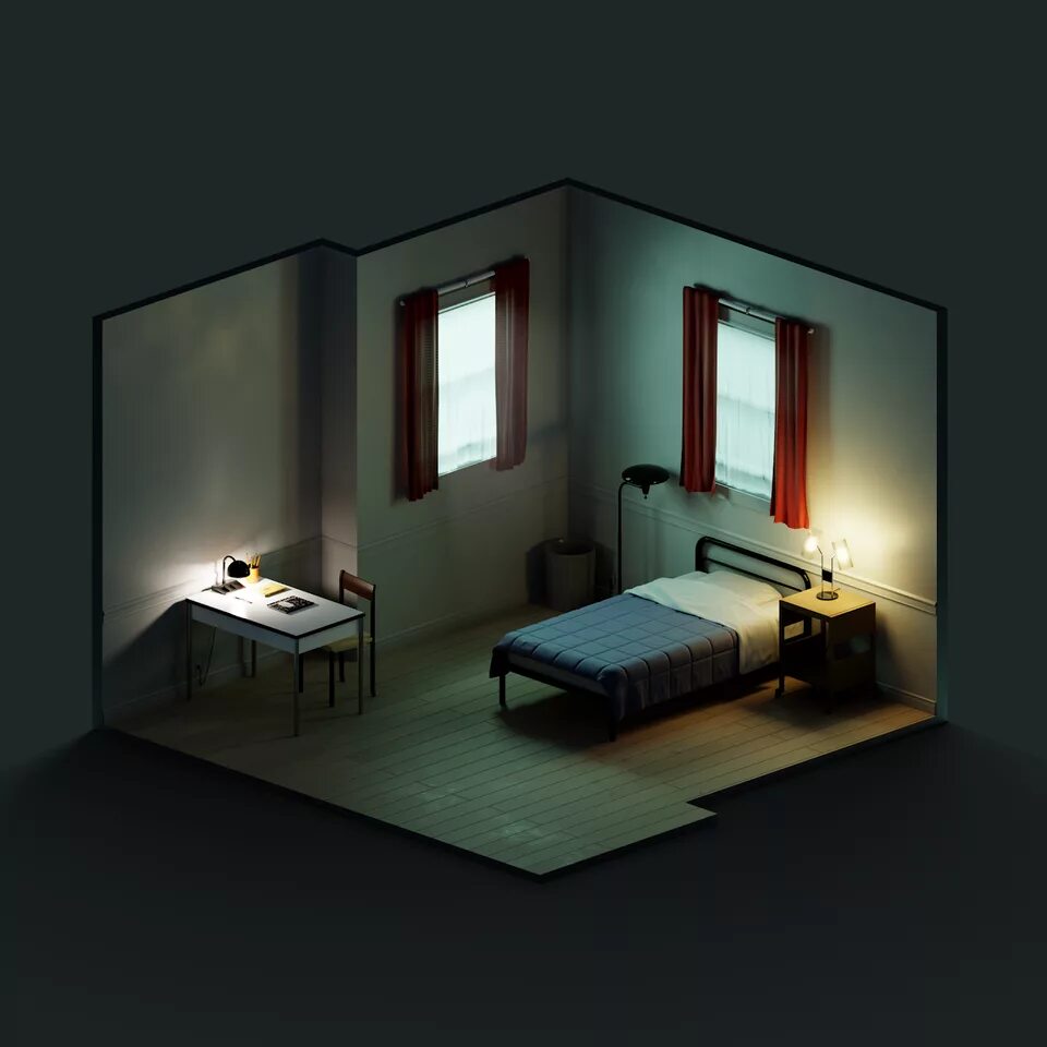 Cozy Isometric Room - Artwork / Finished Projects - Blender Artists Community Li