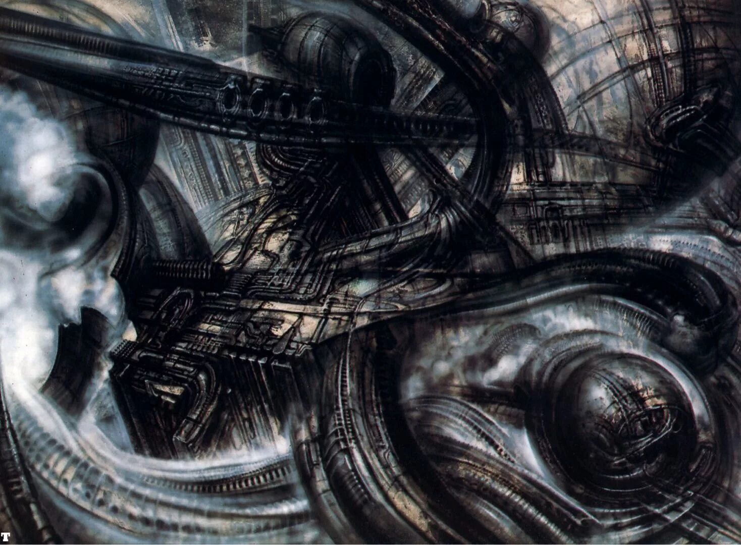 Ганс Гигер биомеханика. Ханс Руди Гигер, "Biomechanical Landscape", 1976:. H artist