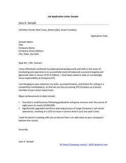 Written job application letters