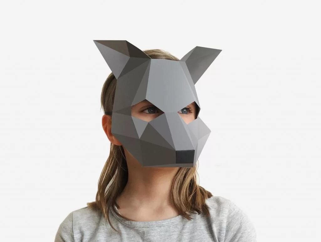 Маска волка из бумаги. Маска волк. Объемные маски для детей. Бумажная маска волка.