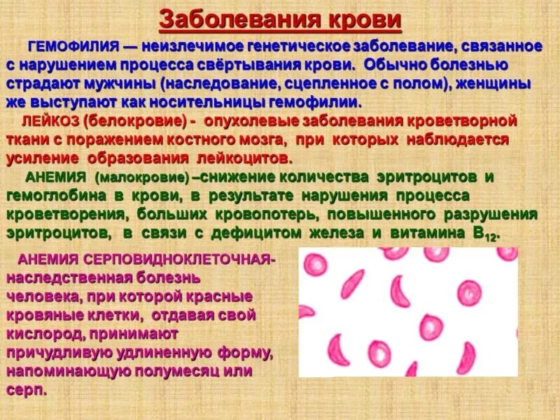 Заболевания крови передающиеся по наследству. Заболевания крови список.