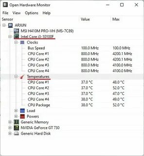 Температура процессора windows 11