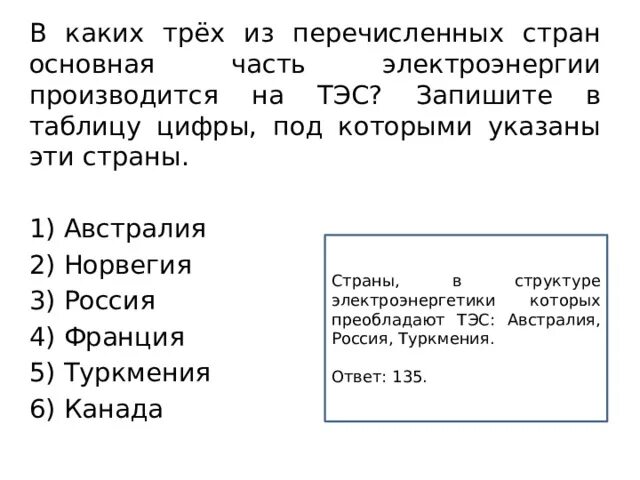 Какая из перечисленных стран наименьшая. В каких странах большая часть электроэнергии производится на гэс. стран основная часть электроэнергии производится на тэс. основная часть электроэнергии производится на гэс. в каких трех из перечисленных стран большая часть энергии гэс.