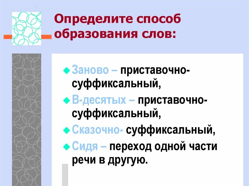 Определить способ образования. Определить способ образования слов. Способы образования слов. Способы образовани ясов.