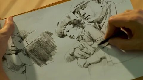 Титаник рисует девушку.