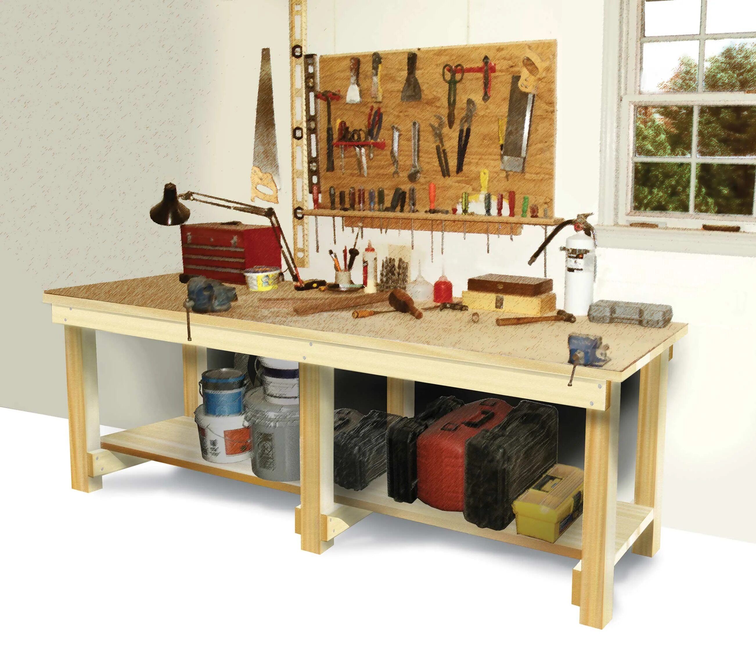 Домашняя мастерская своими руками сделай сам. 49 Free DIY workbench Plans. Стол для мастерской. Верстак для столярной мастерской. Столярные верстаки в гараже.