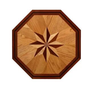 Octagon Medallion Unfinished Decorative Wood Floor Inlay MT002 - 5 in. x 3 ...