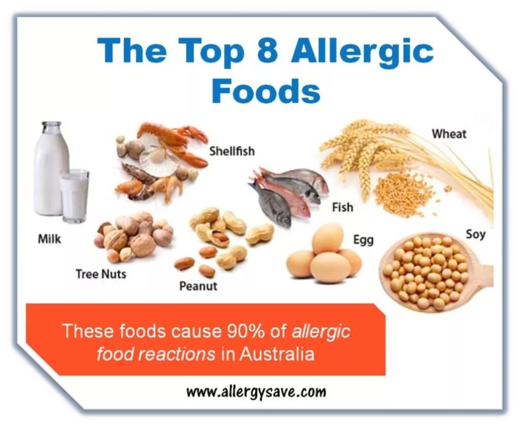 Allergic food. Allergic to food. Types of food Allergy.