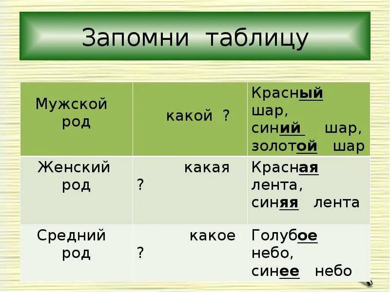 Красное мужской род. Мужской и женский род. Мужской род женский род средний род. Какие какой род. Род мужской женский средний таблица.